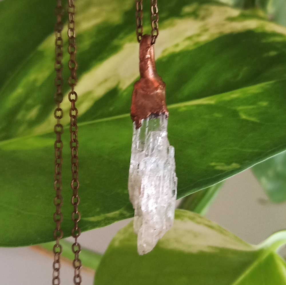 Copper and Quartz Crystal Necklace